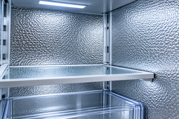 Embossed metal used in the refrigeration sector